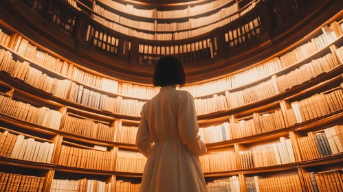 Infinite Shelves: A Woman in Library