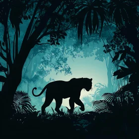 Shadow Cat in the Emerald Darkness