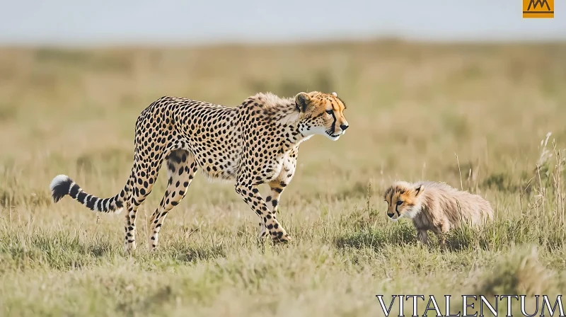 A Cheetah Family on the African Plains