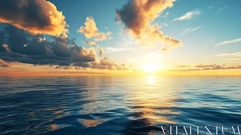 Calm Sea at Sunset