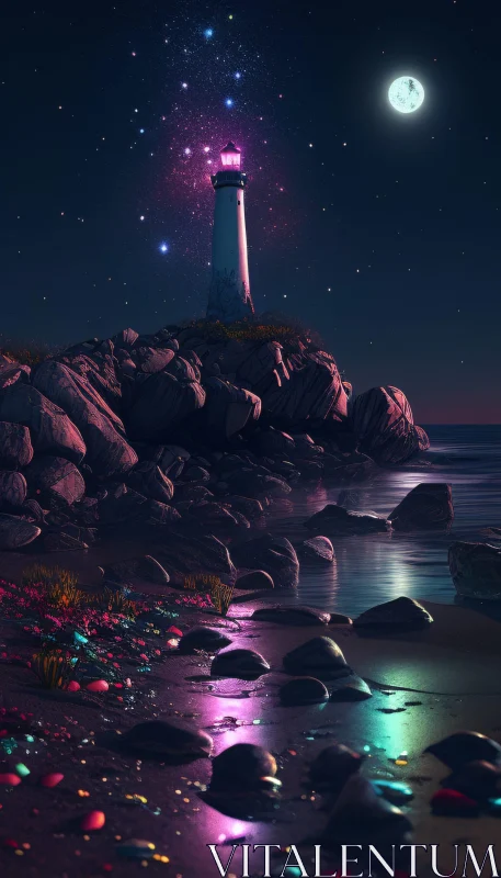 Beacon of Light at Night