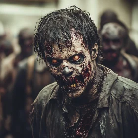Creepy Zombie Face: Horror Scene