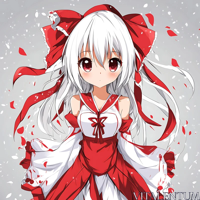 Lovely Anime Girl in Japanese Attire