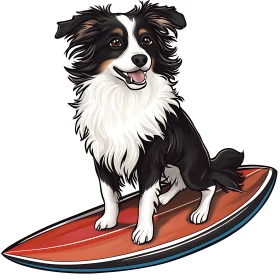 Cartoon Dog on Surfboard