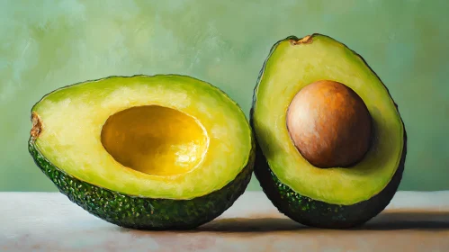 Two Slices of Avocado Art