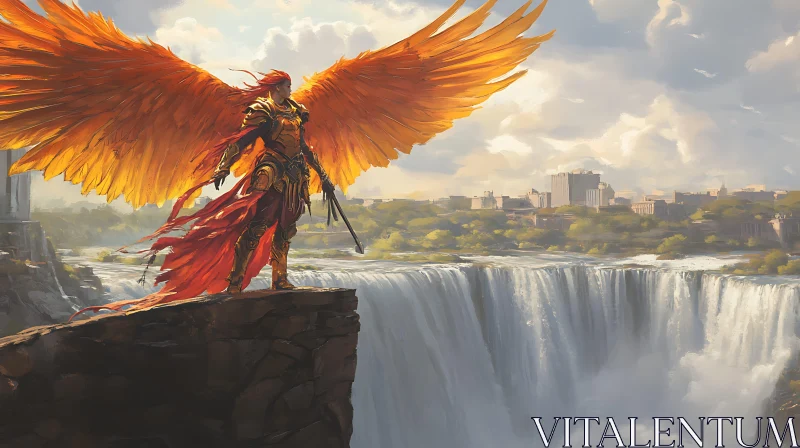 Golden Angel Above the Falls