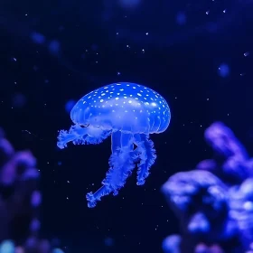 Underwater Jellyfish with White Spots