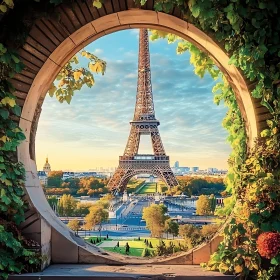 Parisian Vista: Eiffel Tower Through Arch