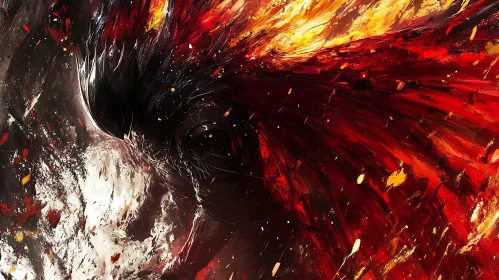 Inferno Abstract Art - Red and Yellow Swirls
