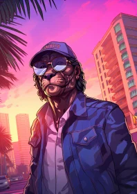Urban Lion: A Sunset City Portrait