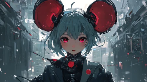 Cyberpunk Anime Character Portrait