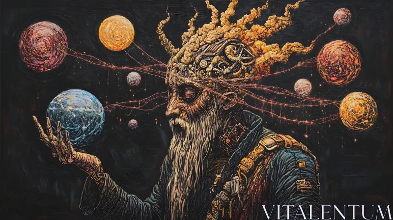 Planetary Wizard Surreal Artwork