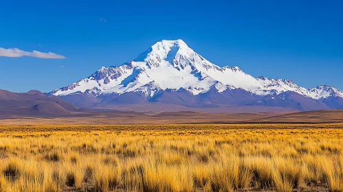 Mountain Scene with Grassland