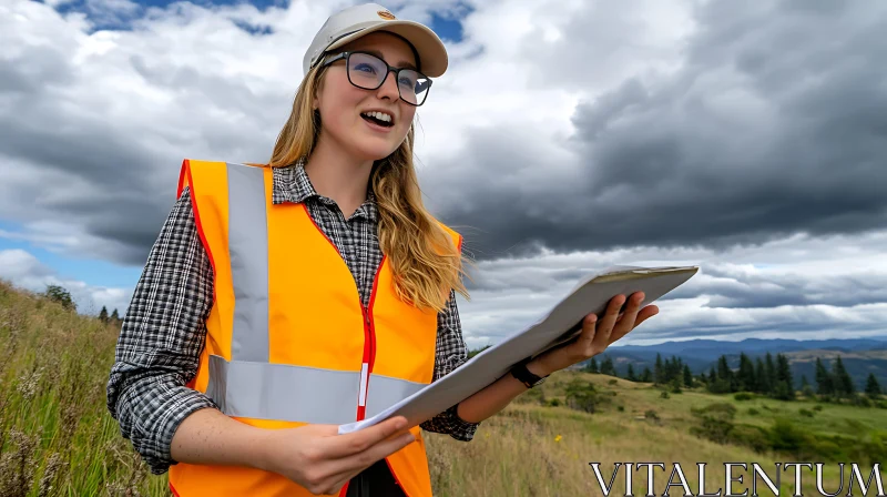 Outdoor Survey with Cloudy Sky