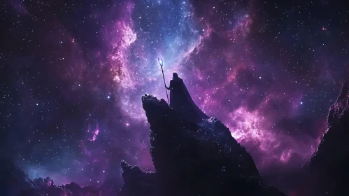 Nebula Silhouette: Guardian of the Cosmos