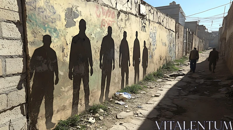 Urban Shadows: Alleyway Silhouette Display