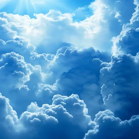 Heavenly Blue Sky and Cloudscape