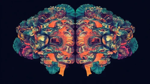 Colorful Abstract Brain Illustration