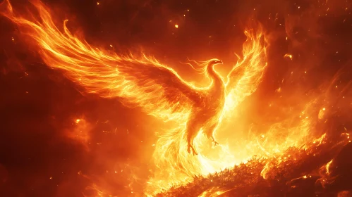 Phoenix Ablaze: A Mythical Bird's Ascent