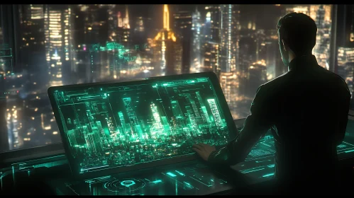 Neon Cityscape View