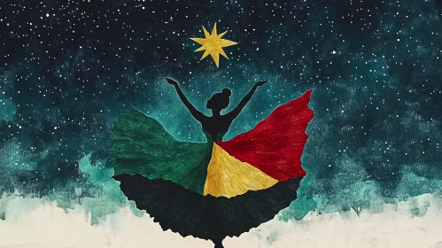 Woman Reaching for a Star Artwork