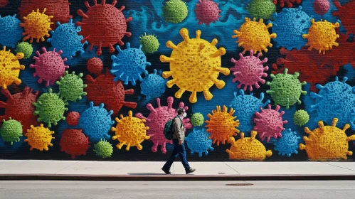 Colorful Pandemic Mural in the City
