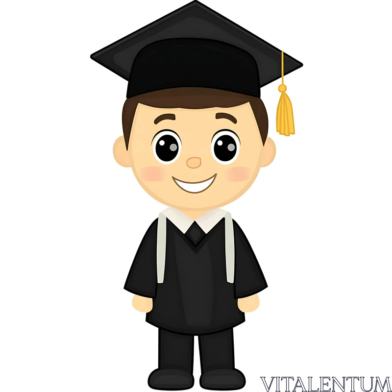 Illustration of Boy Graduating