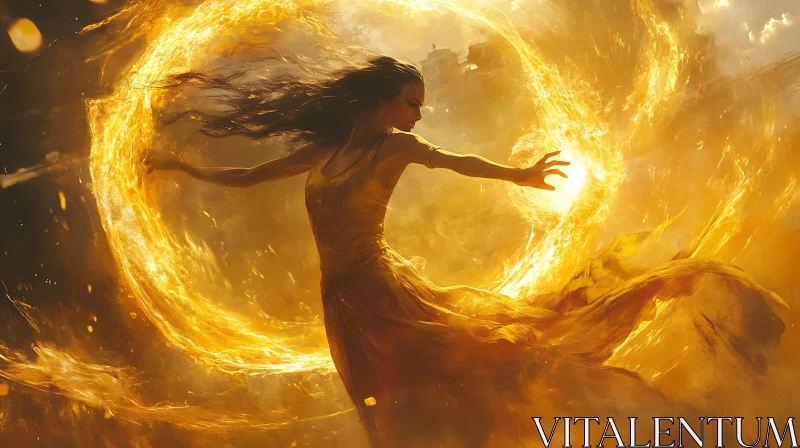 Radiant Woman in Golden Light