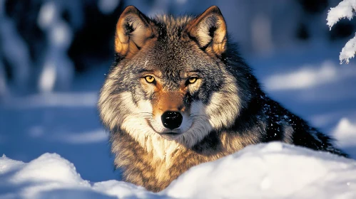 Snow Wolf Portrait