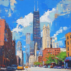 City Street View Painting