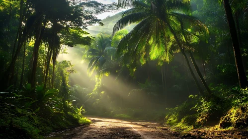 Sunlit Forest Trail