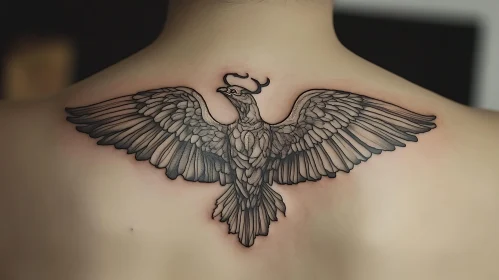 Detailed Bird Tattoo on Back