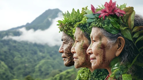 Profiles of Women with Foliage Crowns