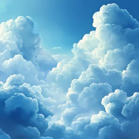Fluffy Clouds in a Clear Blue Sky