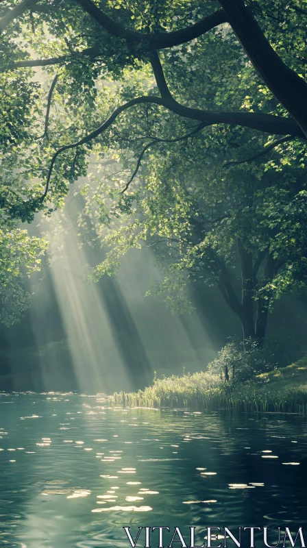 Sunlit Forest Stream