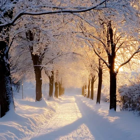 Snowy Path Through the Trees