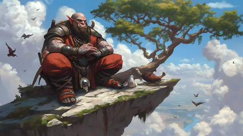 Pensive Orc Warrior Overlooking the Horizon