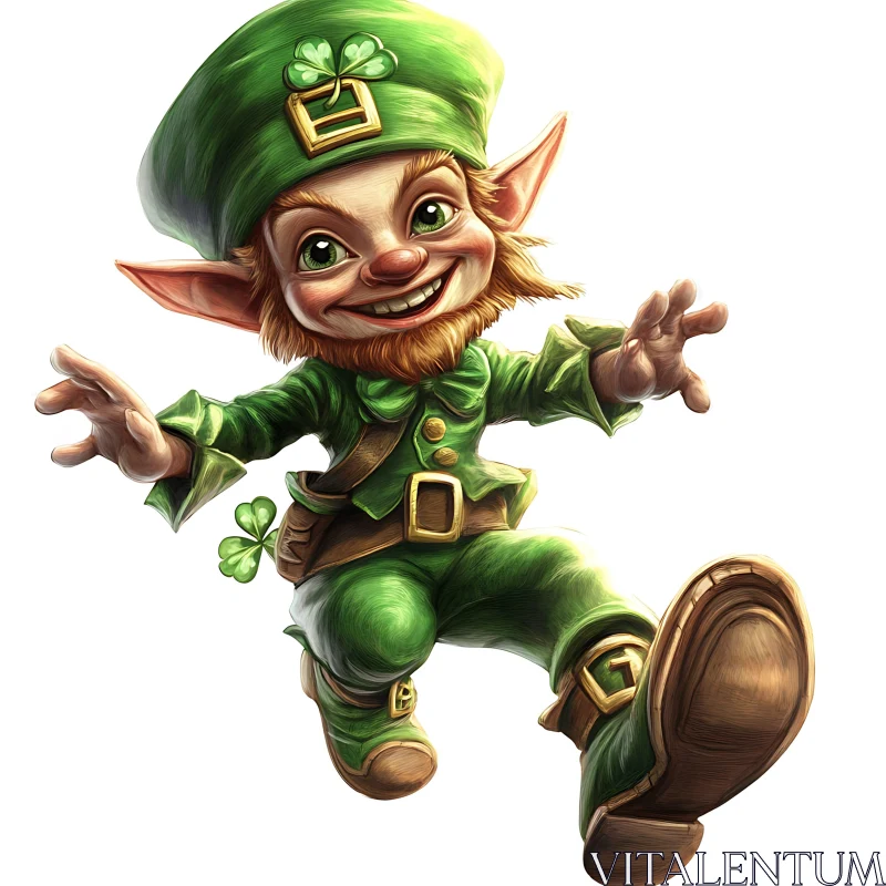 Joyful Leprechaun in Green Outfit