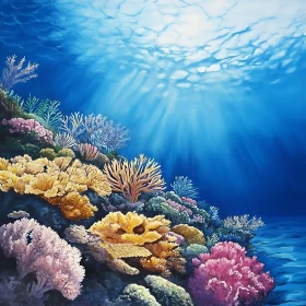 Sunlit Coral Garden Seascape