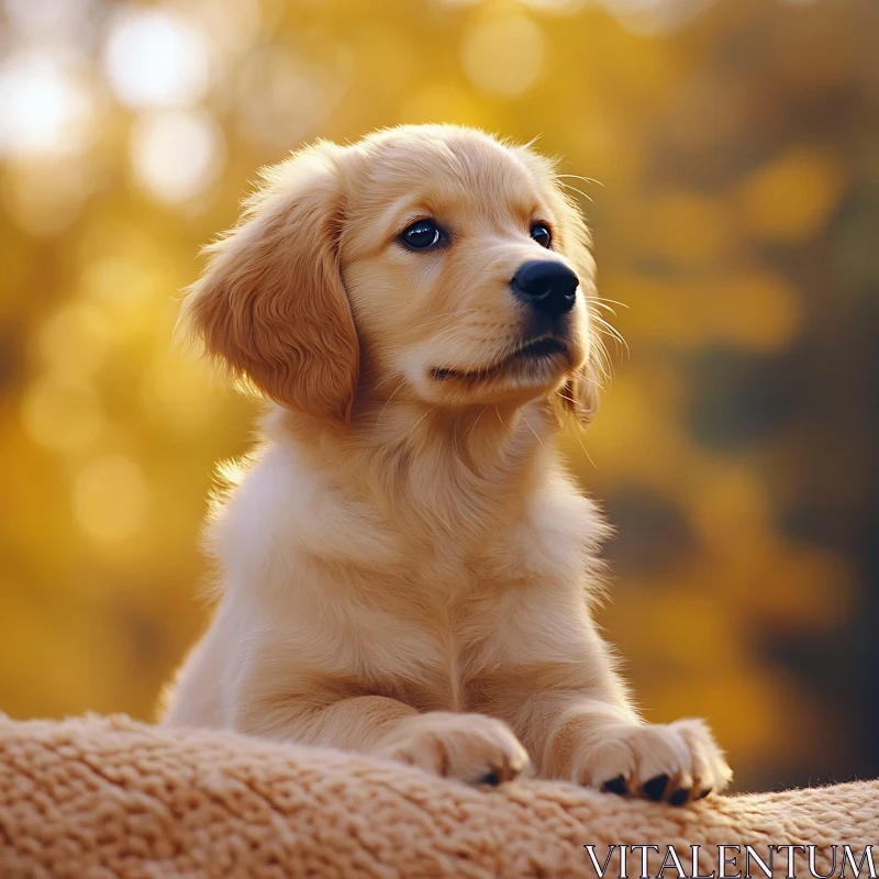 Cute Puppy with Golden Fur AI Image