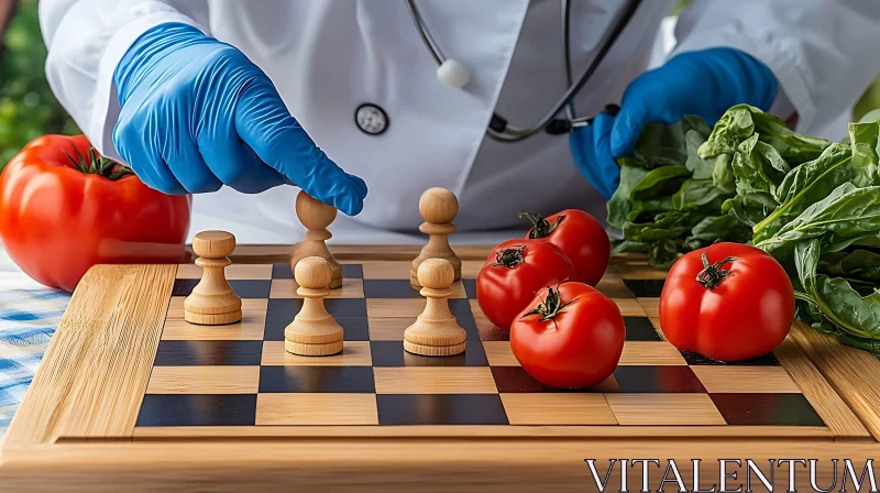 Chess Game with Tomatoes