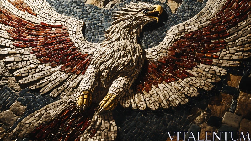Detailed Eagle Mosaic Stone Art