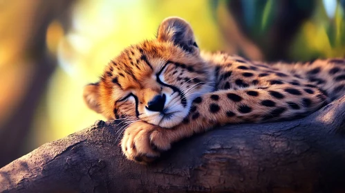 Restful Feline: A Young Cheetah's Nap