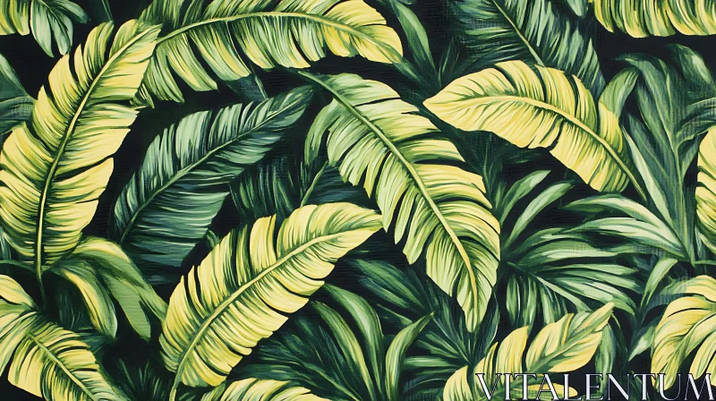 Lush Green Leaves Botanical Illustration