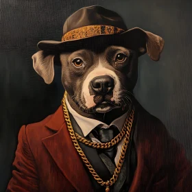 Stylish Canine in Elegant Attire