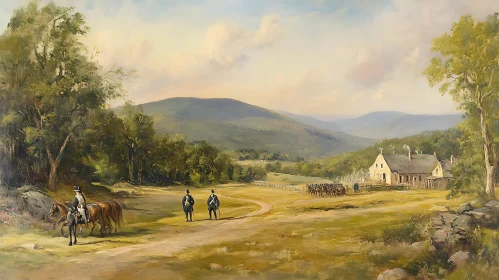 Pastoral Scene with Distant Mountains