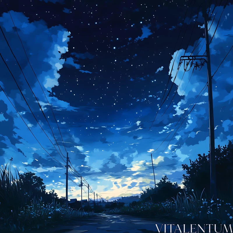 AI ART Tranquil Twilight Over Rural Road