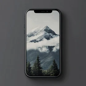 Mountain Scene on Mobile Screen