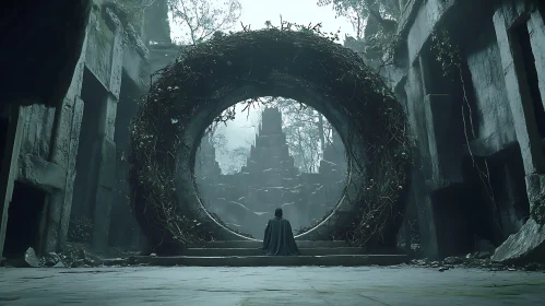 Ruined Portal with Figure Contemplation