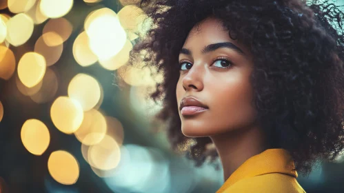 Glamorous Female Portrait in Yellow Jacket